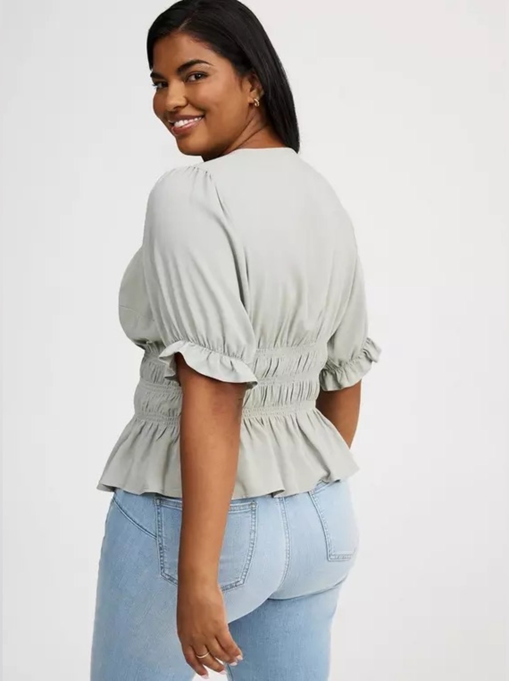 Torrid Peplum V Neck Blouse